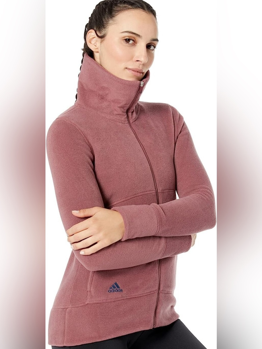 Adidas Women’s Mauve/orchid full zip fleece jacket medium